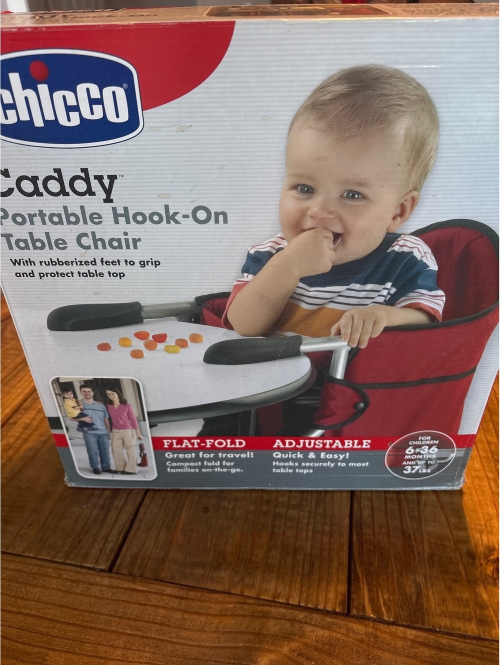 Chicco Caddy Portable Hook On Table High Chair - Red easy travel Infant